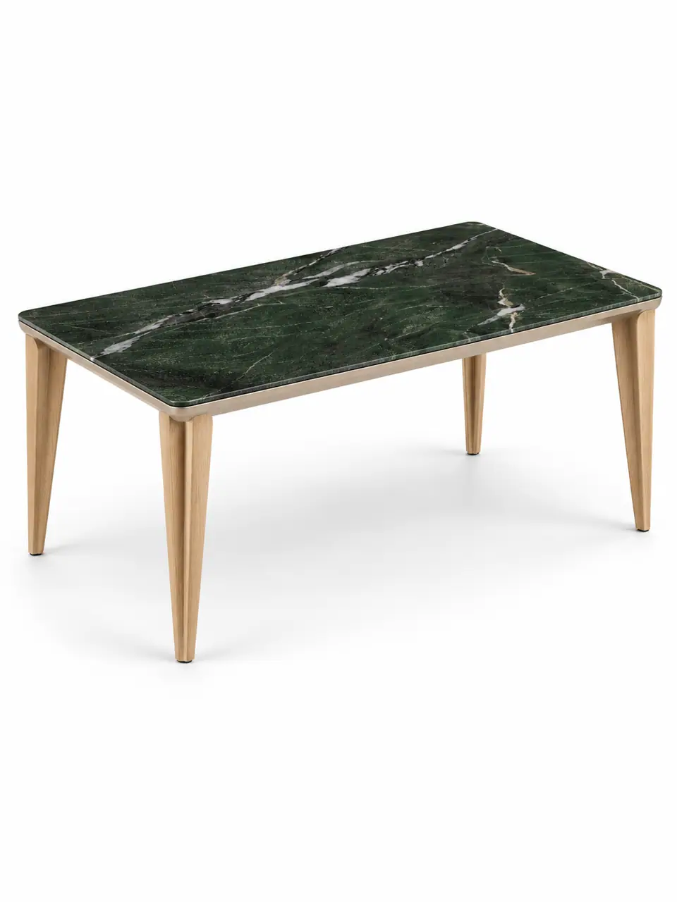 Oak Wing-Leg Green Stone Table