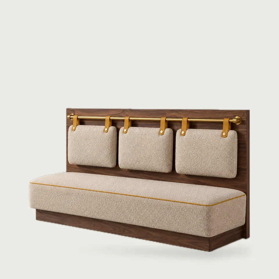 Rail-and-Cushion Booth