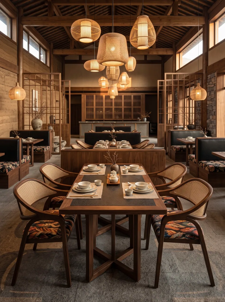 Rattan Armchair and Booth Set view 4